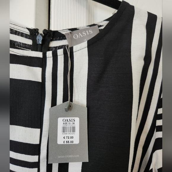 ASOS Oasis Stripe Midi Dress, Black and White, Size US 6 - Picture 5 of 6